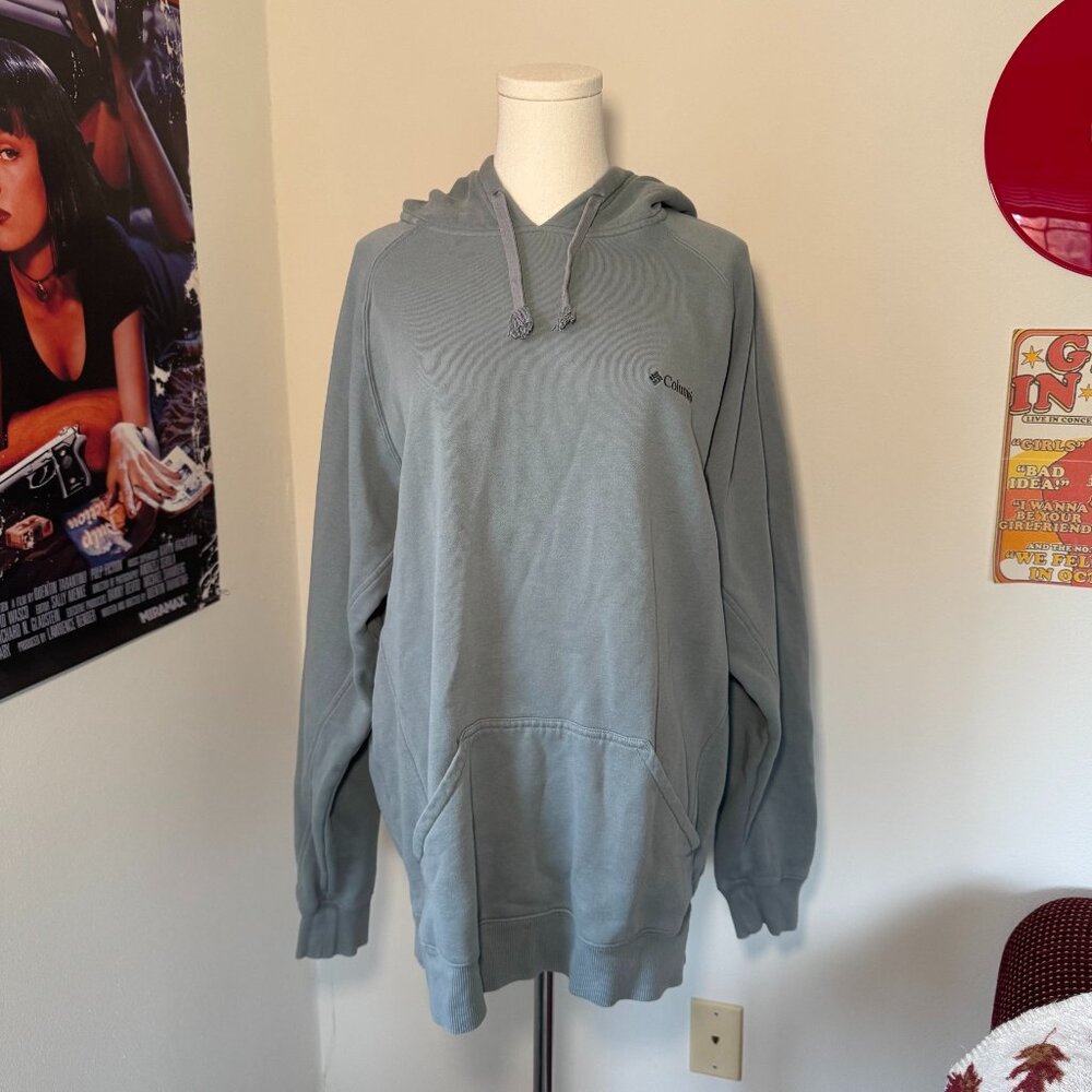 Columbia Light Blue Hooded Casual Sweatshirt